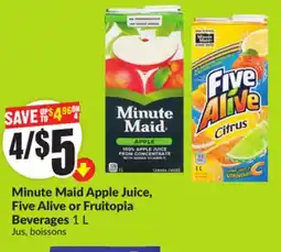 FreshCo Minute Maid Apple Juice, Five Alive or Fruitopia Beverages 1 L offer