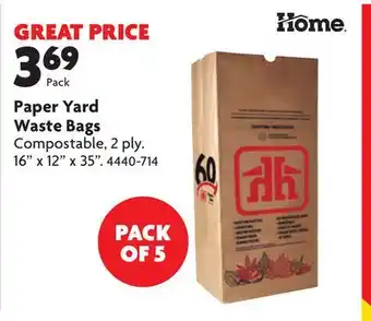Home Hardware Paper Yard Waste Bags offer