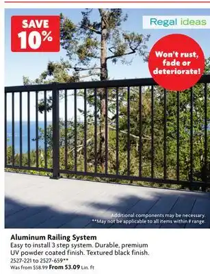 Home Hardware Aluminum Railing System offer