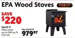 Home Hardware Spark II EPA Wood Stoves offer