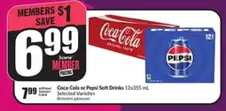 Chalo FreshCo Coca-Cola or Pepsi Soft Drinks 12x355 mL Selected Varieties offer