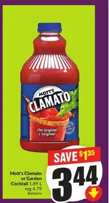 Chalo FreshCo Mott's Clamato or Garden Cocktail 1.89 L offer