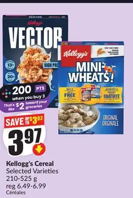 Chalo FreshCo Kellogg's Cereal Selected Varieties 210-525 g offer