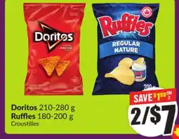 Chalo FreshCo Doritos 210-280 g Ruffles 180-200 g offer