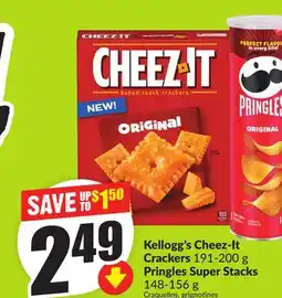Chalo FreshCo Kellogg's Cheez-It Crackers 191-200 g Pringles Super Stacks 148-156 g offer