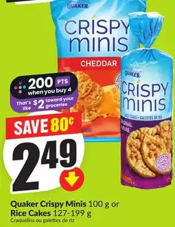 Chalo FreshCo Quaker Crispy Minis 100 g or Rice Cakes 127-199 g offer