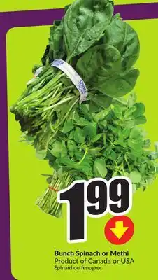 Chalo FreshCo Bunch Spinach or Methi offer