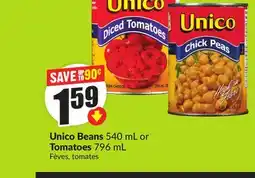 Chalo FreshCo Unico Beans 540 mL or Tomatoes 796 mL offer