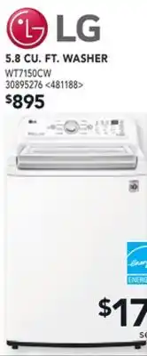 RONA LG 5.8 CU. FT. WASHER offer