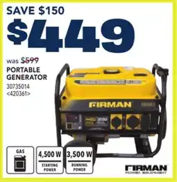 RONA Firman PORTABLE GENERATOR offer