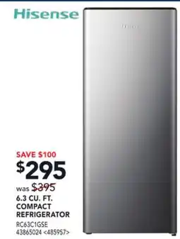 RONA HISENSE 6.3 CU. FT. COMPACT REFRIGERATORS offer