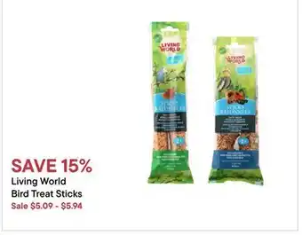 Petvalu Living World Bird Treat Sticks offer
