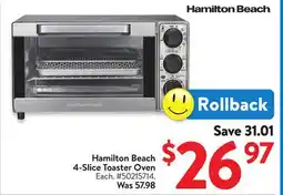 Walmart Hamilton Beach 4-Slice Toaster Oven offer