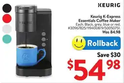 Walmart Keurig K-Express Essentials Coffee Maker offer