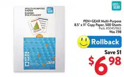 Walmart PEN+GEAR Multi-Purpose 8.5 x 11 Copy Paper, 500 Sheets offer
