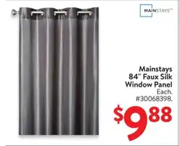 Walmart Mainstays 84 Faux Silk Window Panel offer