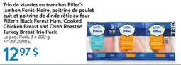 Walmart Piller's Black Forest Ham, Cooked Chicken Breast and Oven Roasted Turkey Breast Trio Pack offer