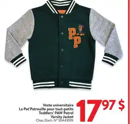 Walmart Toddlers' PAW Patrol Varsity Jacket offer