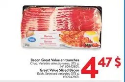 Walmart Great Value Sliced Bacon offer
