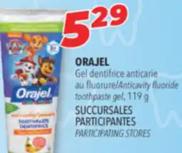Familiprix ORAJEL, Anticavity fluoride toothpaste gel, 119 g offer