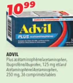 Familiprix ADVIL, acetaminophen, Ibuprofen, 125 mg and Acetaminophen, 250 mg, 36 tablets offer