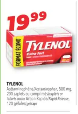 Familiprix TYLENOL Acetaminophen, 500 mg, 200 caplets or tablets or Rapid Release, 120 gelcaps offer