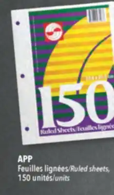 Familiprix APP, Ruled sheets, 150 units offer