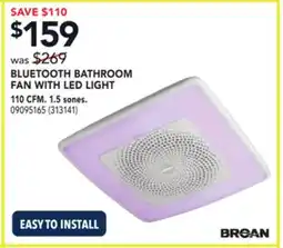 RONA BROAN BLUETOOTH BATHROOM FAN WITH LED LIGHT offer