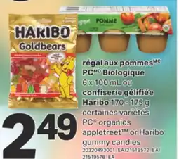 L'Intermarché RÉGAL AUX POMMES BIOLOGIQUE 6 X 100 ML OU CONFISERIE GÉLIFIÉE 170 - 175 G offer