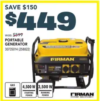 Réno Dépôt FIRMAN PORTABLE GENERATOR offer