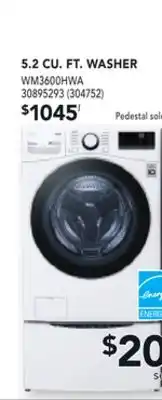 Réno Dépôt LG 5.2 Cu. Ft. Washer offer