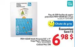 Walmart PEN+GEAR Multi-Purpose 8.5 x 11 Copy Paper, 500 Sheet offer
