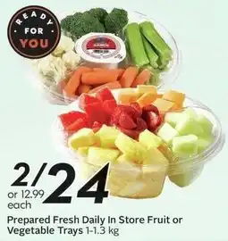 Sobeys Prepared Fresh Daily In Store Fruit or Vegetable Trays offer