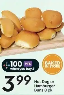 Sobeys Hot Dog or Hamburger Buns offer