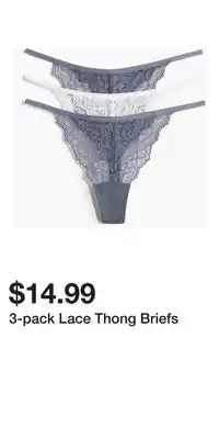 H&M 3-pack Lace Thong Briefs offer