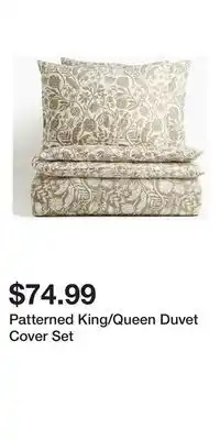 H&M Patterned King/Queen Duvet Cover Set offer