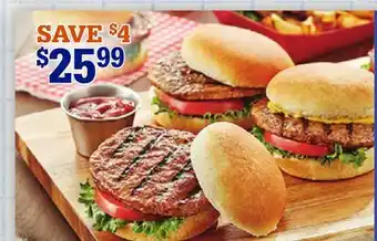 M & M Food Market Fully Cooked Tasty BurgersTM† offer