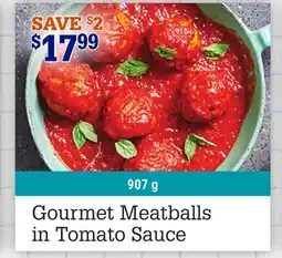 M & M Food Market Gourmet Meatballs in Tomato Sauce offer