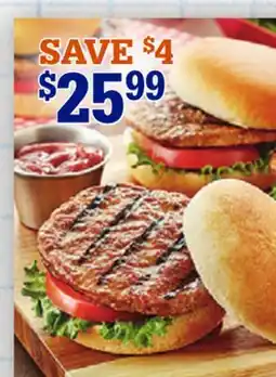 M & M Food Market Fully Cooked Tasty Burgers † offer