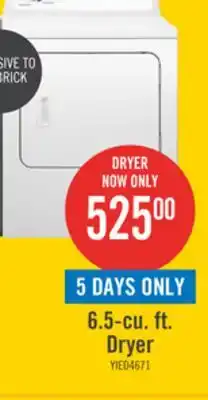 The Brick Inglis 6.5 Cu. Ft. Electric Dryer - White - YIED4671EW offer