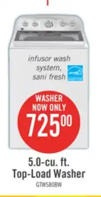 The Brick GE 5 Cu. Ft. Top-Load Infusor Washer with SaniFresh - GTW580BMRWS offer