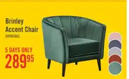 The Brick Brinley 29 Green Velvet Fabric Accent Chair with Wood Legs offer