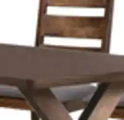 The Brick Plum 6pc Dining Set with Table, Bench & 4 Chairs, Wood, Live-Edge Look, 70.75W- Nutmeg Brown offer