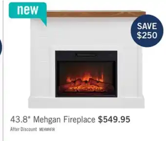 The Brick Mehgan 43.8 Modern Electric Fireplace - White & Brown Two Tone offer