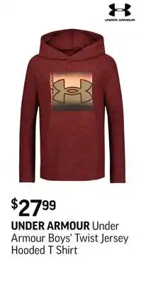 Sport Chek Under Armour Boys' Twist Jersey Hooded T Shirt offer