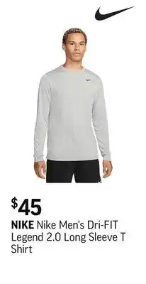 Sport Chek Nike Men's Dri-FIT Legend 2.0 Long Sleeve T Shirt offer