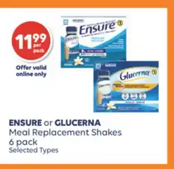 Wellwise by Shoppers ENSURE or GLUCERNA Meal Replacement Shakes offer