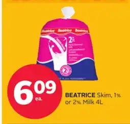 Rexall BEATRICE Skim, 1% or 2% Milk 4L offer