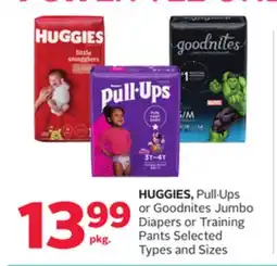 Rexall HUGGIES, Pull. Ups or Goodnites Jumbo Diapers or Training Pants offer