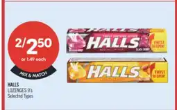 Shoppers Drug Mart HALLS LOZENGES offer